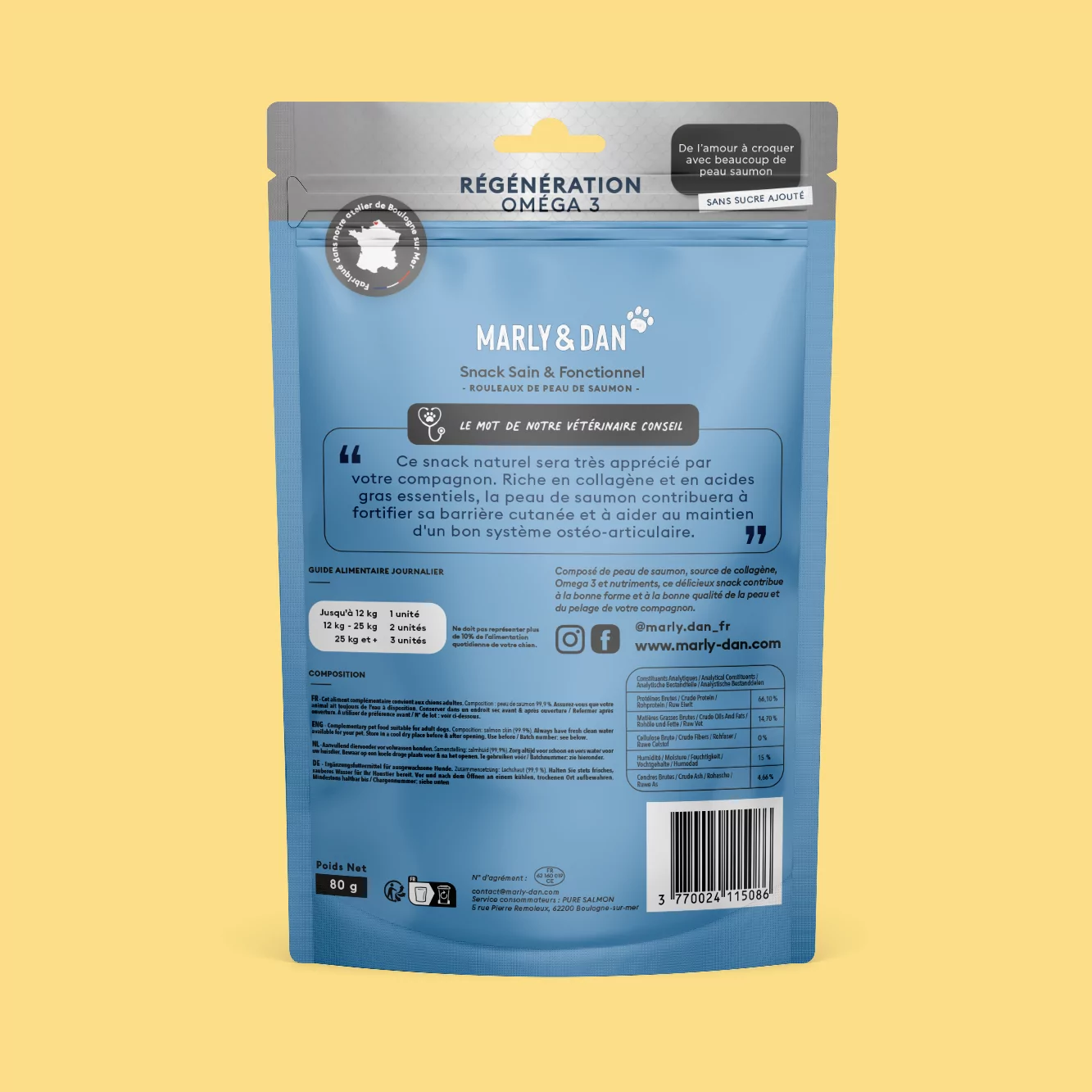 Rouleaux "Régénération -100% Peau de saumon - Chien 