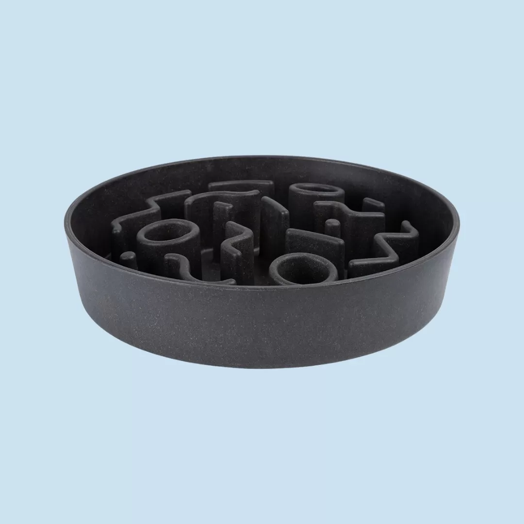 MEDIUM - GAMELLE ANTI GLOUTON BAMBOU DOG GRIS DIAM.21 CM 1200 ML